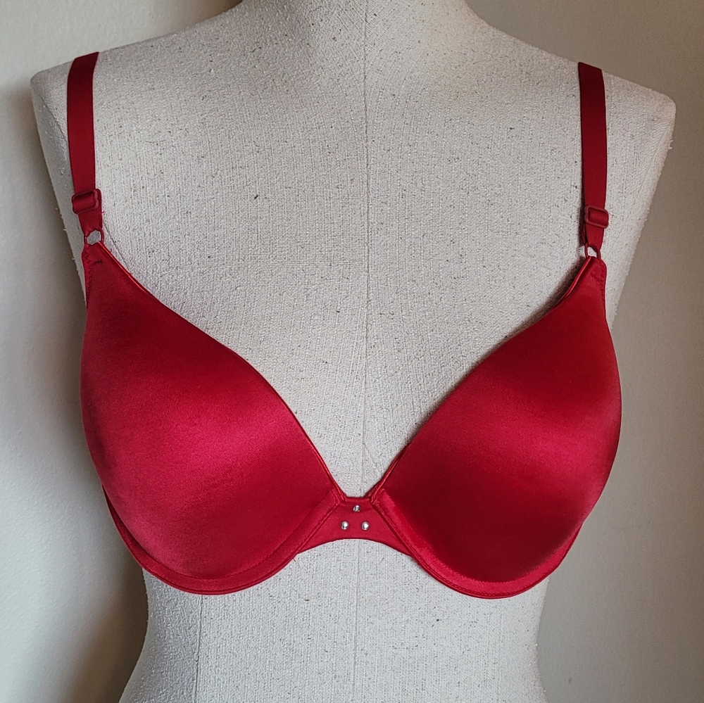 Sweet Nothings Red Satin Bra 34D